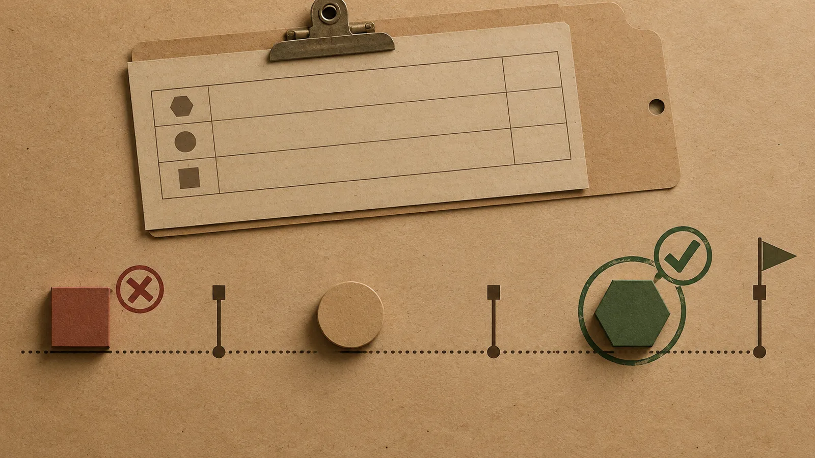Kraft-paper dossier cover with green pass stamps for a guide to adding and evaluating bid partners in Prebid.js