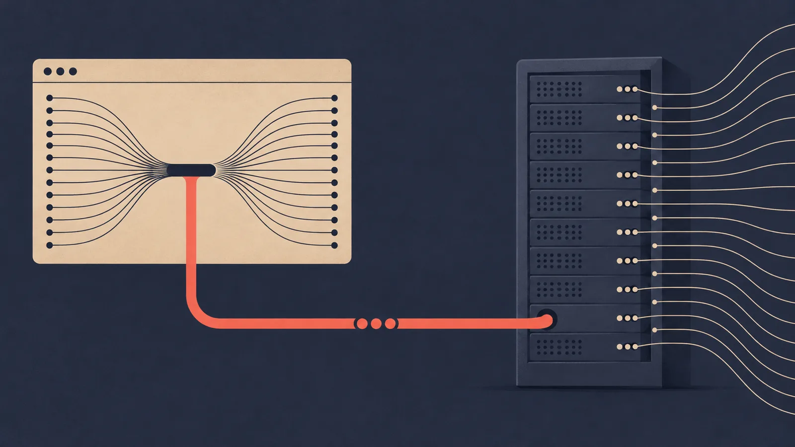 Muted duotone cover in slate indigo and coral for a comparison of client-side versus server-side header bidding