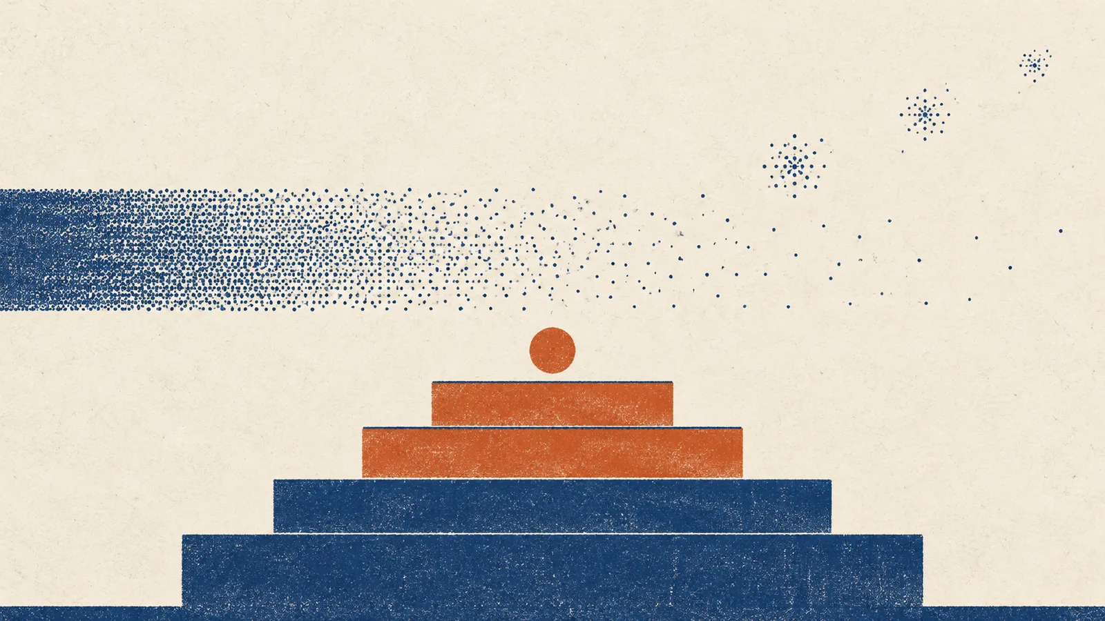 Risograph duotone cover in indigo and rust for an article on Prebid and header bidding in a cookieless world