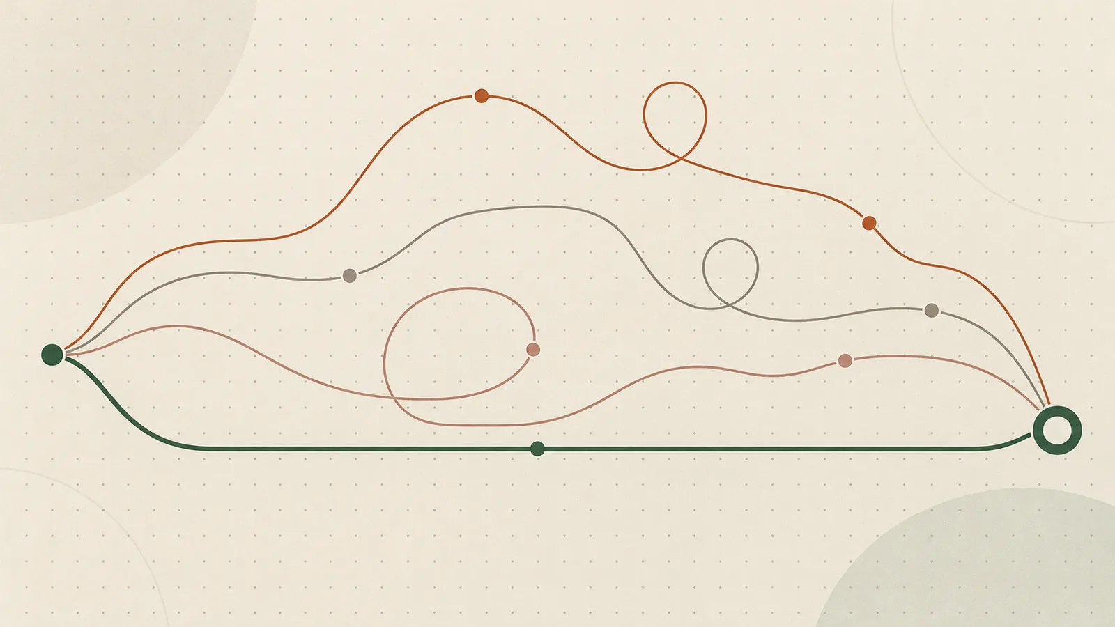Transit-map cover in forest green and rust for an article on how supply path optimization impacts OpenRTB revenue