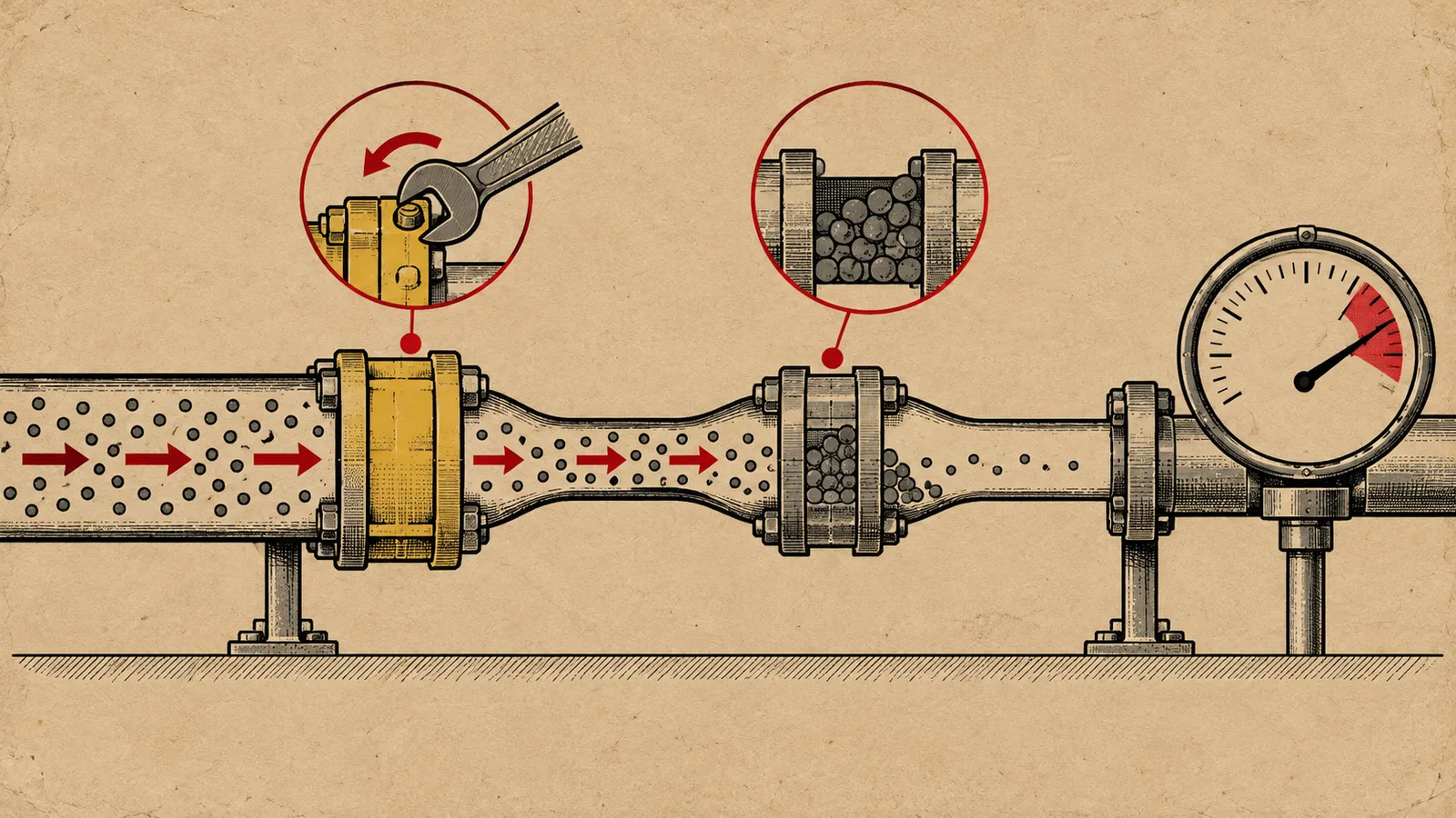 Vintage service-manual cover in signal red and mustard for troubleshooting low fill rates in Google Ad Exchange